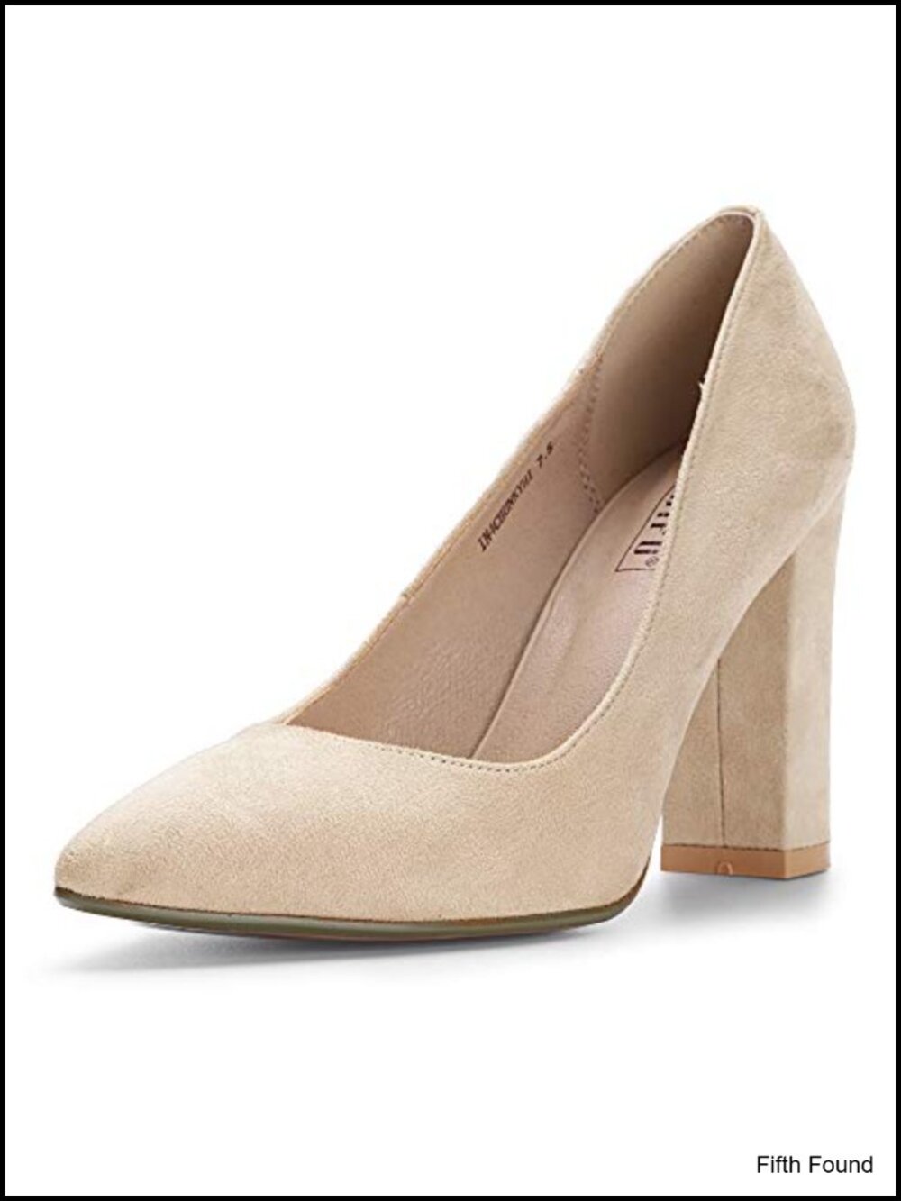 Chunky High Heel Pumps Pointed Toe Closed